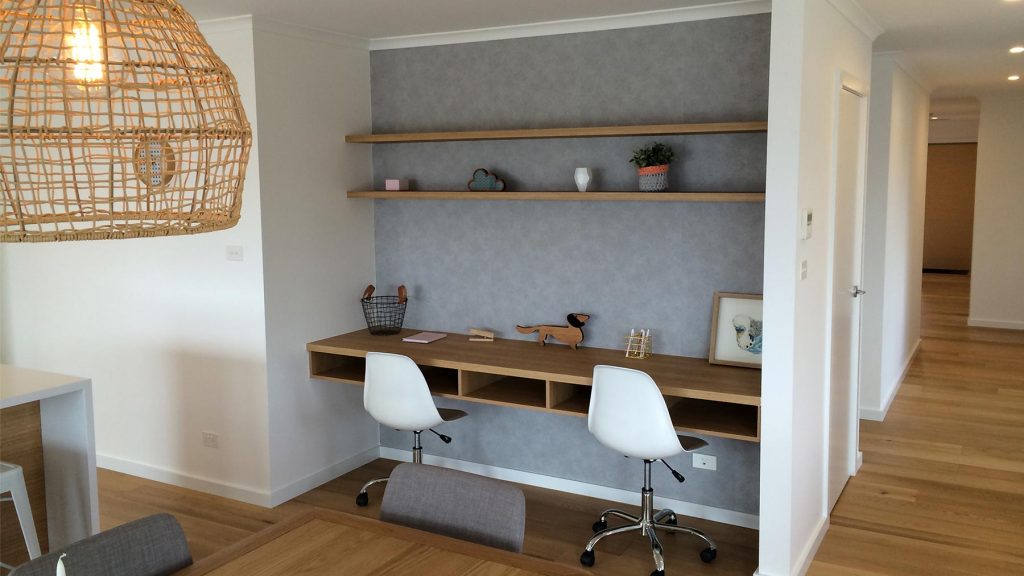 study nook shelves