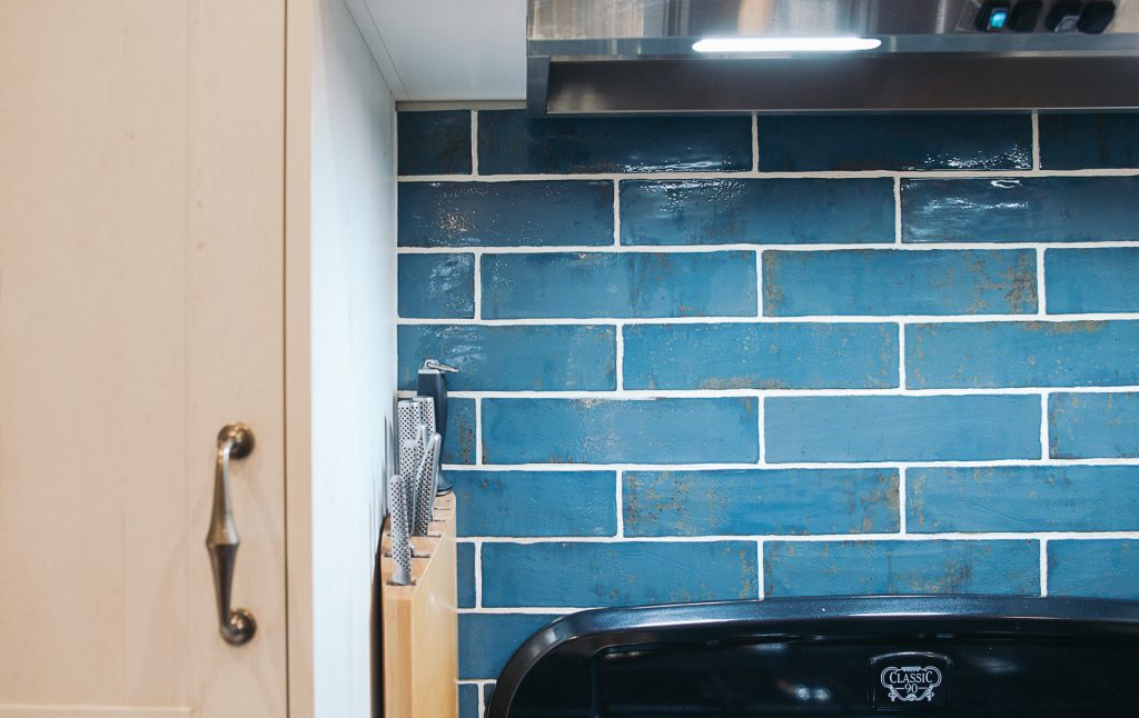 Choose Your Ultimate Splashback, Blue Subway Tiles Kitchen Splashback
